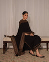 BlackDhanakUnstitched| 3pcSuit V239