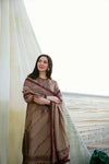 '-3PC DHANAK EMBROIDERED UNSTICHED SUIT V258