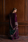 '-3PC LAWNEMBROIDERED SHIRT WITH LawnEMBROIDERED SHAWL AND TROUSER- 678