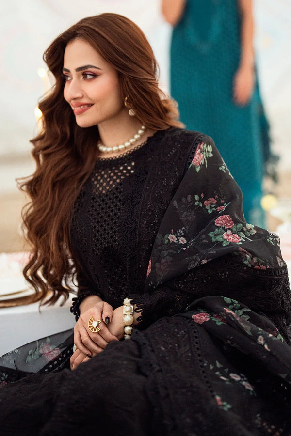 3PC LAWN EMBROIDERED SHIRT WITH COTTON NET PRINTED EMBROIDERED DUPATTA AND TROUSER V520