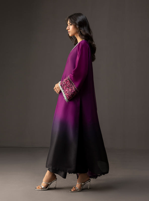 3 Piece Unstitched Embroidered and Printed SIlk Suit V226