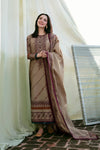 '-3PC DHANAK EMBROIDERED UNSTICHED SUIT V258