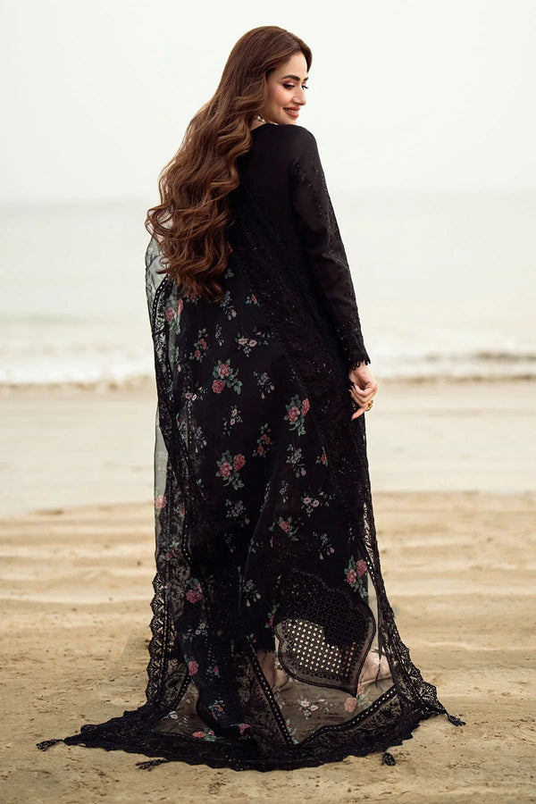 3PC LAWN EMBROIDERED SHIRT WITH COTTON NET PRINTED EMBROIDERED DUPATTA AND TROUSER V520