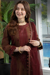 3PC LAWN EMBROIDERED SHIRT WITH CHIFFON EMBROIDERED DUPATTA AND TROUSER Aj2556
