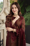 3PC LAWN EMBROIDERED SHIRT WITH CHIFFON EMBROIDERED DUPATTA AND TROUSER Aj2556