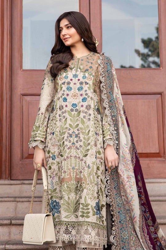 Lawn Embroidered Shirt with Digital Printed jacquard Dupatta V669