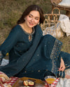 Lawn-3PC Embroidered Shirt with Organza Sequence Embroidered Dupatta V1350