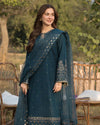 Lawn-3PC Embroidered Shirt with Organza Sequence Embroidered Dupatta V1350