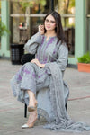 3 Piece - Unstitched Fully Embroidered Lawn Fabric 714